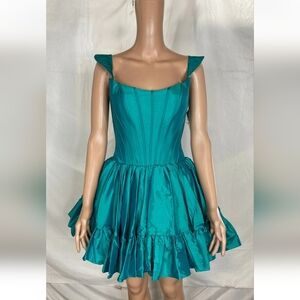 Sherri Hill Teal Mini Dress